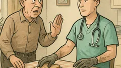 Witz: Der Vater des jungen Arztes entsetzt
