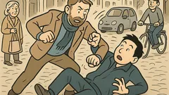 Witz: Ein Europäer streitet mit einem Japaner