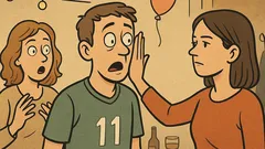 Witz: Evelyn fragt nach der Ohrfeige